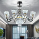 
Erqi 2025 new lamps modern simple household atmospheric light luxury bedroom Nordic creative living room chandeliers 825-6 heads (three colors to change light)