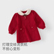 DAVE&BELLA Winter Clothes New Year Girls Sweater Dress Baby Girl Dress Fashionable Child Skirt Children's Princess Dress Red Ready Stock 90 cm (recommended height 80-90cm)