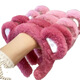 Autumn and winter new style strawberry bear furry headband Korean style cute little animal cute face wash high head headband hair accessory rose red