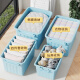 SPACEXPERT Clothing Storage Box Plastic Organizing Box 60L Blue 1 Pack with Wheels