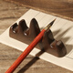 Meilin Penzhuang Wuzhishan pen pen rest mountain study four treasures brush calligraphy beginner student solid wood multi-functional pen holder paperweight ornament black catalpa wood pen holder popular products