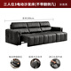 
Gujia Home Furnishing (KUKA) Italian piano keys Lawrence zero-back wall top layer cowhide sofa 6227 piano keys black 3 person position 3 electric sofa bed