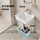 Bobby countertop basin small apartment ceramic wash basin wash basin single basin balcony wall-mounted simple sink mirror bracket 4837 basin + single-layer bracket + faucet set