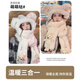 Xue Qianman's cute bear hat, warm scarf, one-piece hooded women's winter cold-proof warm gloves, thickened velvet three-piece set