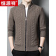 Hengyuanxiang light luxury pure 100% plush sweater men's autumn and winter new cardigan jacket thick warm wool knit sweater black-pure brand new 100% selected fine wool M 170 (125-140Jin [Jin equals 0.5 kg]) high-end brand men's clothing
