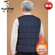 Woodpecker (TUCANO) vest for men, grandfather, velvet and thickened vest, autumn and winter inner wear for middle-aged and elderly people, old man and father, warm cotton vest, navy blue, thickened, velvet, 6XL, weight 190-210Jin Jin is equal to 0.5 kg