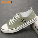 
Famous MIGOADUC brand canvas shoes men's shoes 2025 new breathable cloth shoes with one foot low top men's casual unlace-up shoes black 43