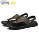 Sandalias de hombres dinámicas de camello alemanes para verano Nuevos zapatos de playa informales Sandalias sin deslizamiento Sandalias de doble propósito Flip Flip Flopslip 3880 Gray (tamaño de zapato deportivo) 42