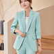 Purple Charming Suit Women's Spring Autumn and Winter Professional Small Suit Korean Style Fashion Casual Slim One Button Long Sleeve Formal Jacket Ai Green (Single Suit) S (Recommended 90Jin Jin equal to less than 0.5kg)