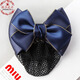 Gardenia blossoms, head flower, net bag, hairpin, professional hair net, hair cover, nurse, hotel property, hotel bank work bow decoration, gold-edged two-knot blue thick net