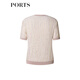 Ports printemps nouveaux bijoux de poitrine féminine embelli tricot à manches courtes courte alp8k701rxx008 eau vanille jaune l