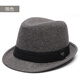 Rogosky counter trendy brand hat Shanghai Tang British retro woolen hat men's large size face-showing jazz hat for younger fathers and elders light luxury original twill wool brown L normal size (58-60cm)