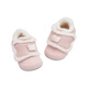 DAVE&BELLA baby shoes plus velvet newborn children's shoes winter new soft-soled cotton shoes for baby girls, children's shoes, toddler shoes, pink, in stock, size 16
