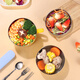 Baijie instant noodle bowl with lid lunch box student lunch box instant noodle bowl soup bowl rice bowl household bowls and chopsticks tableware set multi-layer bowl