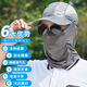 Shanda Sun Protection Hut Herren Sommer im Freien Fahrrad Reiten Sonnenschandfischerhut Eis Seidenmaske Bergsteigen Sonnenhut Klapper Hut Graufaltes Hut Einzelgröße