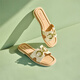 Belle casual flip flops for women's shopping mall same square-toe flat slippers A9Y1DBT4 beige 37 (235mm)