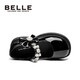 Belle Children's Shoes Exclusive Girls Black Leather Shoes Spring and Autumn Performance Shoes Back to School Student Shoes Princess Shoes Black 32