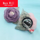 Mays Will temperament camellia brooch fabric Japanese and Korean female flowers long blue needle.