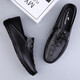 
Fugui Bird Summer Beanie Men's Real Leather Lazy Casual Leather Shoes Soft Sole Breathable Business Driving Daddy Shoes Yulin FG9898 Black 38