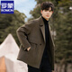 ROMON double-sided wool coat men's autumn and winter thickened woolen windbreaker short high-end suit woolen coat men's card green M 125-145Jin Jin equals 0.5 kg