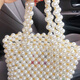 St. Xian Pearl DIY material simulation decoration straight hole off-white beads beading jewelry accessories handmade abs imitation pearl loose beads 8mm hole imitation pearl about 300 pieces (off-white)