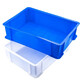 Jingulao Logistics turnover box Thickened plastic tool parts box storage box No. 1 blue 710*455*180mm KZS-698