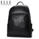 ELLE HOMME men's backpack trendy cowhide backpack casual outdoor schoolbag EA788207261 black