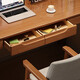 MUYESIYU SF express all solid wood desk simple home student writing desktop computer table bedroom study table walnut color desk + A1 chair 140*55*75cm double drawers
