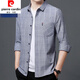 Pier Cardin Pure Cotton Komfortable langärmeliges Hemd Herren Frühling und Herbst mittleren Alters und ältere Männer kariertes loses lockeres, großer Baumwoll-Hemdjacke 6626 grüner dünner Stil 170/l empfohlen 115-135jin [Jin gleich 0,5 kg]