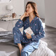 Pajamas de Shamiduo para mujeres en primavera y otoño Cárdigan de manga larga de algodón largo