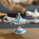 Tiga Deer Aladdin Magic Lamp Creative Metal Crafts Ornament Gift Small Russian Hollow Wishing Lamp Phnom Penh Blue