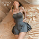 Feimu Sexy underwear sexy temptation pajamas uniform backless suspender open gear to avoid shame couple stimulation 6625 gray