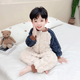 Kexin baby children's clothing children's flannel coral velvet one-piece pajamas autumn and winter double-layer thickened boy baby home clothes anti-kick sleeping bag picture color 100 size recommended 2-3 years old (height around 95)