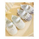 Midur printemps et automne 0-1 ans Baby princess chaussures 3-6-12 mois bébé fille xiaoxiangfeng en tissu respirant semelle chaussures pour tout-petits chaussures simples dorées (chaussure Huahua Xiaoxiangfeng) 11 longueur intérieure 10,5 cm (recommandée de 0-6 mois)