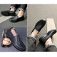 HKPK men's plus fat plus size leather shoes men's genuine leather shoes large size loose stylish men's spring and autumn men's shoes wide foot soft sole [3899 black] plus fleece inner 37