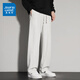 Jeanswest casual sweatpants men's 2025 summer new loose straight wide-leg pants American fashion brand sports long pants 0357 light gray XL