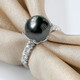 Queen of Pearls Select Versatile 9-10mm Tahitian Black Pearl Ring Seawater Pearl Adjustable Birthday Gift