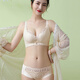 Modal's new lace underwear for women with small breasts, a set of bras, no wires, sexy underwear, breast-retracting and adjusting bra, cloud-sense suit pink 85B 38B, thickness can be noted