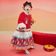Balabala children's clothing, girls' Hanfu suit, autumn, winter and new year baby warm red New Year's greeting suit