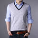 Yimuqi double-collar sweater for men in spring and autumn fake two-piece sweater without velvet new collar T-shirt thin men's base 3877 blue (single-sided style in spring and autumn) one size 165/m Recommended within 120 Jin [Jin equals 0.5 kg]