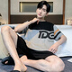 Un pijama de hombres yuxiao en verano en el estilo de algodón puro de manga corta de algodón delgado más grasa más 300 Jin [Jin equivale a 0.5 kg] en verano, las personas gordas pueden usar ropa casera para hombres afuera de 1343 3xl para hombres (185 cm de peso recomendado 180-210)