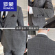 ROMON Suit Men's Slim Casual Business Formal Wear Groom Wedding Dress Plaid Suit Jacket Trend 2017 Gray Plaid Single-piece Suit Top XL 121-135Jin Jin is equal to 0.5 kg