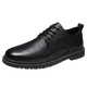 
LWOK new casual leather shoes fashionable men's shoes Korean version men's business shoes men's formal shoes versatile flat shoes trendy shoes 9920 black 41