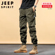 JEEP SPIRIT休闲裤男工装春秋季男士高街复古百搭束脚长裤运动大码胖子易打理 MQF679黑色 30