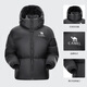 Camel (Kamel) Black Diamond Series Short Down Jacket Damen Winter Neuer warmes Winddicht mit Kapuze mit Kapuze -Down -Jacke Brotanzug 724CA6B601, Phantom Black, Frauen 2xl (190)