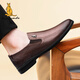 Australian famous kangaroo AUSFAMDS leather shoes for men 2025 winter new authentic men's business casual shoes genuine leather high-end versatile British style formal shoes brown texture 42