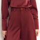 AMII Women's 2025 Autumn New Minimalist Solid Color Imitation Acetate Satin Shirt Casual Pants Suit Women Bordeaux Red-Trousers 12240914 XS 150/76A
