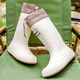 Jinbingsheng Mode japanische hochröhren-Regenstiefel für Frauen mit nicht rutschfestem und vielseitigem Langstubenschnallen Regenstiefeln im Freien im Freien mit dick gelösten Wirtschaftsschuhen Hochrohr-Regenstiefel 36-37 [Schnallenstil] mit Innensohle Standardgröße | Lockerheit zu verfolgen kann eine größere Größe haben