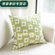 Rongtao Nordic style embroidered pillowcase, plaid living room sofa pillow, bedside cushion, Moroccan B&B, green flower 45*45cm pillowcase + pillow core