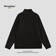 MMOPTOP German velvet turtleneck sweatshirt warm and thickened men's autumn and winter double-sided velvet bottoming long-sleeved inner layer APW965 black XL